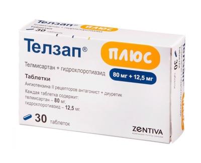 Телзап плюс таб. 12,5мг + 80мг №30 фото в интернет-аптеке "Фармсервис"