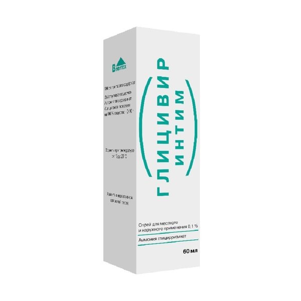 ГЛИЦИВИР интим спрей для местного и наружного применения 0.1% x 60мл №1 фото в интернет-аптеке "Фармсервис"