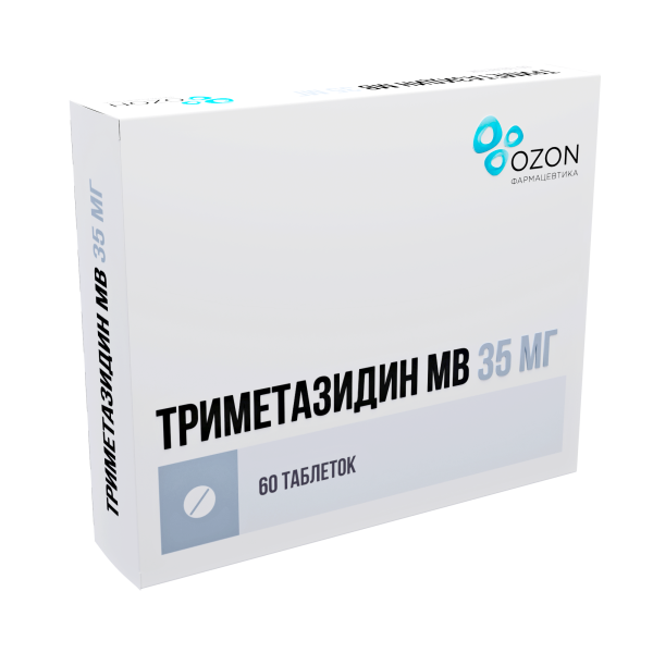 Триметазидин МВ таблетки с пролонгированным высвобождением, покрытые пленочной оболочкой 35мг №60 фото в интернет-аптеке "Фармсервис" Триметазидин МВ таблетки с пролонгированным высвобождением, покрытые пленочной оболочкой 35мг №60 фото в интернет-аптеке "Фармсервис"