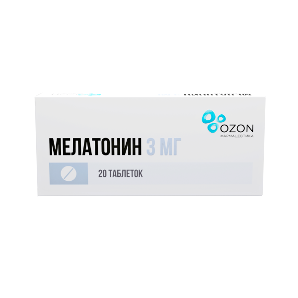 Мелатонин таблетки, покрытые плёночной оболочкой 3мг №20 фото в интернет-аптеке "Фармсервис"