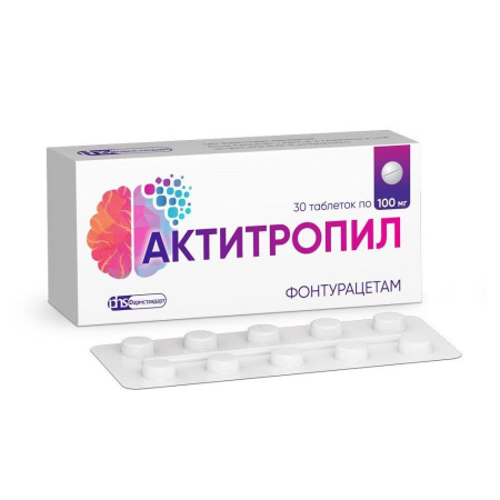 АКТИТРОПИЛ таблетки 100мг №30 детальное фото в интернет-аптеке "Фармсервис"