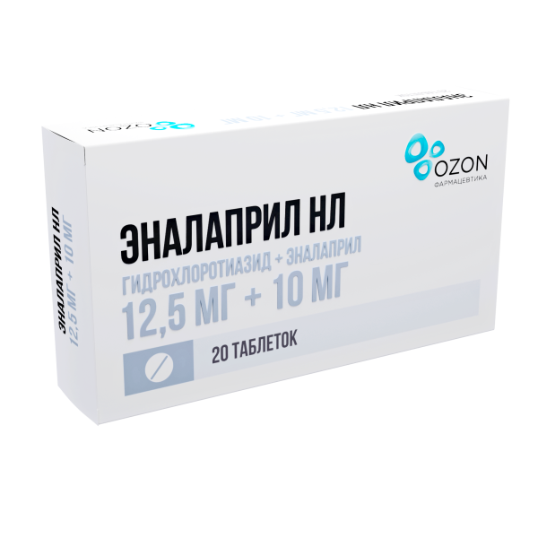 Эналаприл НЛ таблетки 12.5мг+10мг №20 фото в интернет-аптеке "Фармсервис"