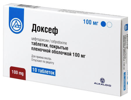 Доксеф таблетки, покрытые плёночной оболочкой 100мг №10 детальное фото в интернет-аптеке "Фармсервис"