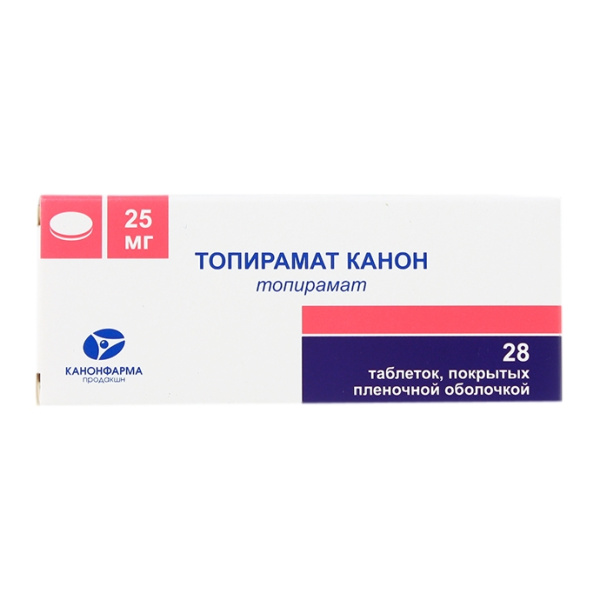 Топирамат Канон таблетки, покрытые плёночной оболочкой 25мг №28 фото в интернет-аптеке "Фармсервис"