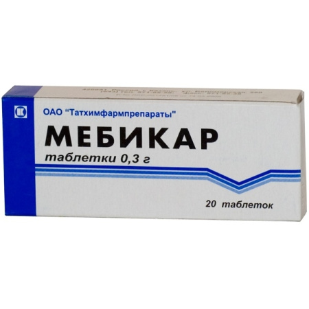 Мебикар таблетки 300мг №20 детальное фото в интернет-аптеке "Фармсервис"
