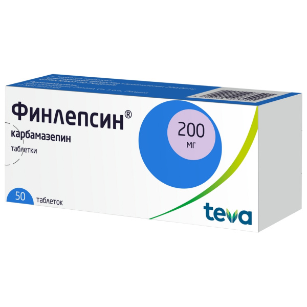 Финлепсин таблетки 200мг №50 фото в интернет-аптеке "Фармсервис"