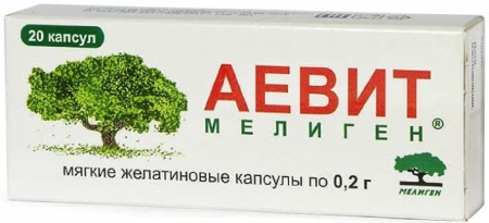 Аевит Мелиген капсулы 200мг №20 детальное фото в интернет-аптеке "Фармсервис"