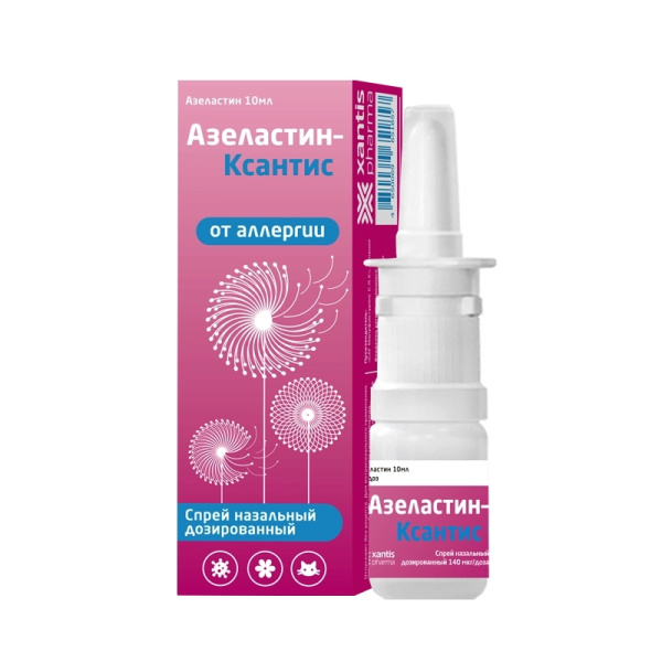 Азеластин-Ксантис спрей назальный дозированный 140мкг/доза x 10мл №1 фото в интернет-аптеке "Фармсервис" Азеластин-Ксантис спрей назальный дозированный 140мкг/доза x 10мл №1 фото в интернет-аптеке "Фармсервис"