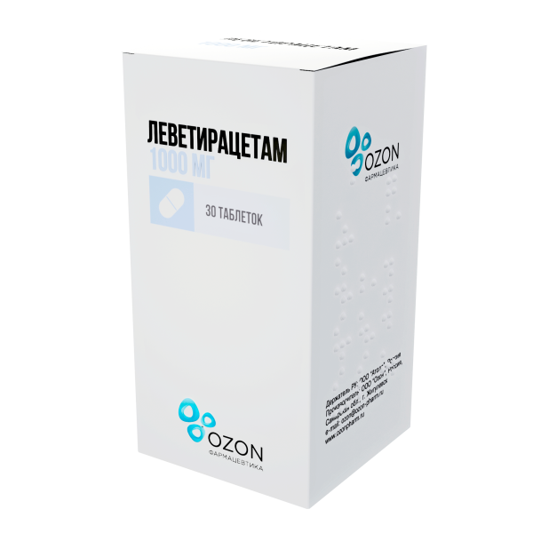 Леветирацетам таблетки, покрытые плёночной оболочкой 1г №30 фото в интернет-аптеке "Фармсервис"