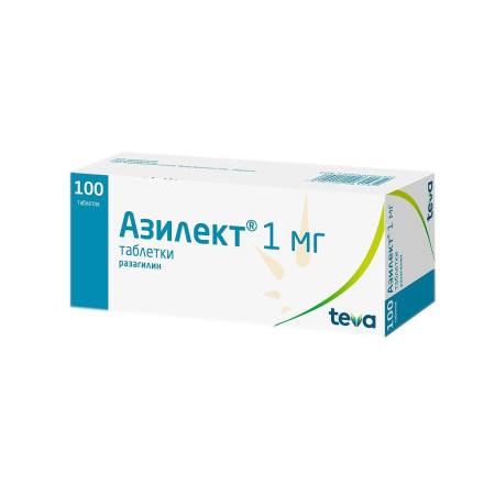 Азилект таблетки 1мг №100 детальное фото в интернет-аптеке "Фармсервис"