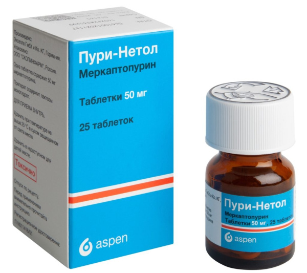 Пури-Нетол таблетки 50мг №25 фото в интернет-аптеке "Фармсервис" Пури-Нетол таблетки 50мг №25 фото в интернет-аптеке "Фармсервис"