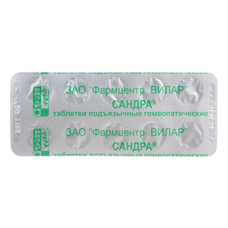 Сандра таблетки подъязычные гомеопатические  №30 детальное фото в интернет-аптеке "Фармсервис"