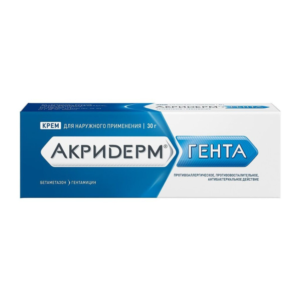 Акридерм ГЕНТА крем для наружного применения 0.05%+0.1% x 30г №1 фото в интернет-аптеке "Фармсервис"