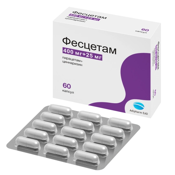 Фесцетам капсулы 400мг+25мг №60 фото в интернет-аптеке "Фармсервис" Фесцетам капсулы 400мг+25мг №60 фото в интернет-аптеке "Фармсервис"