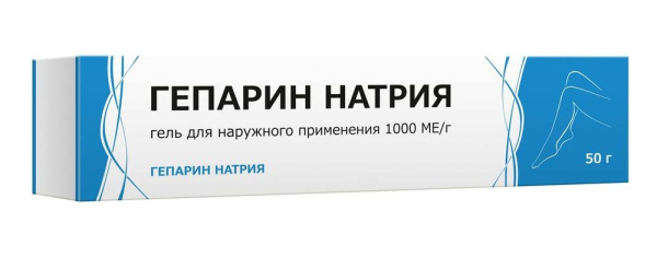 Гепарин натрия гель для наружного применения 1000МЕ/г x 50г №1 фото в интернет-аптеке "Фармсервис"