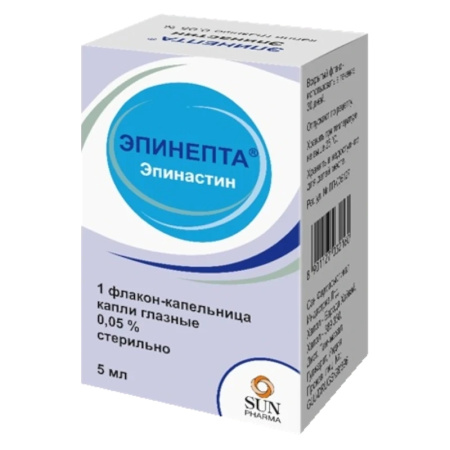 Эпинепта капли глазные 0.05% x 5мл №1 детальное фото в интернет-аптеке "Фармсервис"