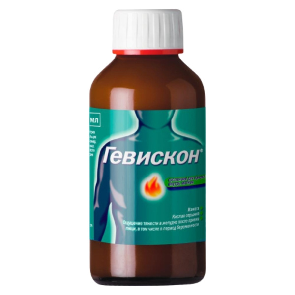 Гевискон суспензия для приема внутрь, [мятная] 160мг/10мл+500мг/10мл+267мг/10мл x 300мл №1 фото в интернет-аптеке "Фармсервис"