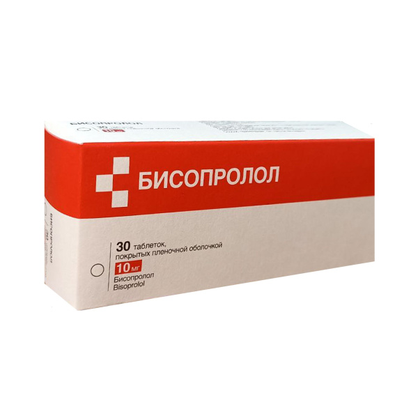 Бисопролол таблетки, покрытые плёночной оболочкой 10мг №30 фото в интернет-аптеке "Фармсервис"