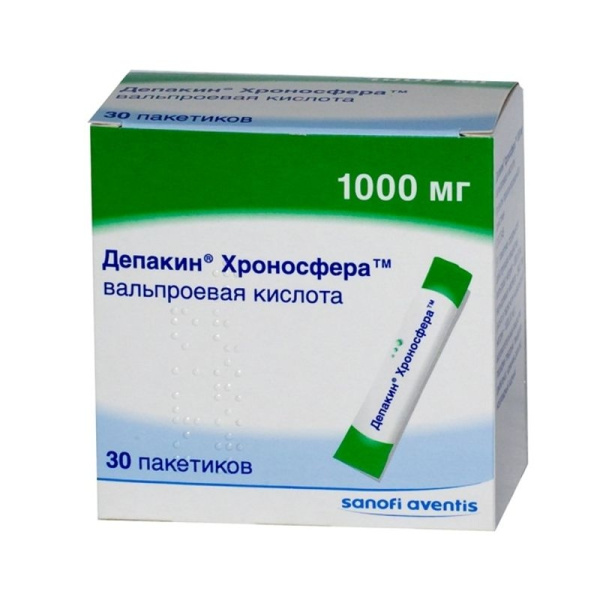 Депакин Хроносфера гранулы с пролонгированным высвобождением 1г x 1г №30 фото в интернет-аптеке "Фармсервис"
