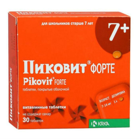 Пиковит форте таблетки, покрытые оболочкой  №30 детальное фото в интернет-аптеке "Фармсервис"