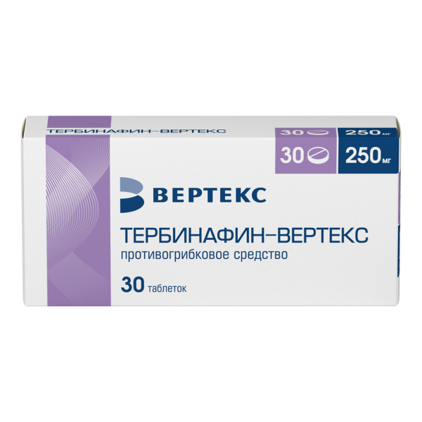 Тербинафин-ВЕРТЕКС таблетки 250мг №30 фото в интернет-аптеке "Фармсервис"