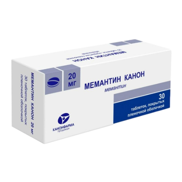 Мемантин Канон таблетки, покрытые плёночной оболочкой 20мг №30 фото в интернет-аптеке "Фармсервис"