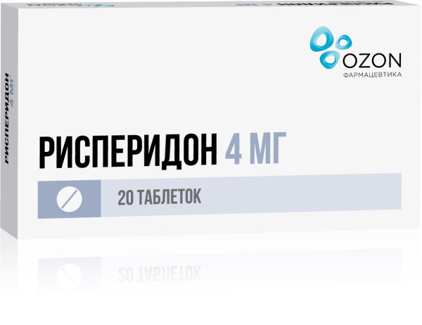 РИСПЕРИДОН таблетки, покрытые плёночной оболочкой 4мг №20 фото в интернет-аптеке "Фармсервис" РИСПЕРИДОН таблетки, покрытые плёночной оболочкой 4мг №20 фото в интернет-аптеке "Фармсервис"