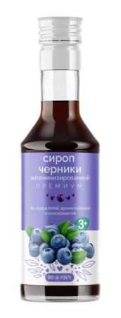 Сироп BioForte Черника витаминизированная Премиум 250мл детальное фото в интернет-аптеке "Фармсервис"