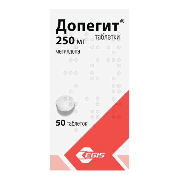 Допегит таблетки 250мг №50 фото в интернет-аптеке "Фармсервис"