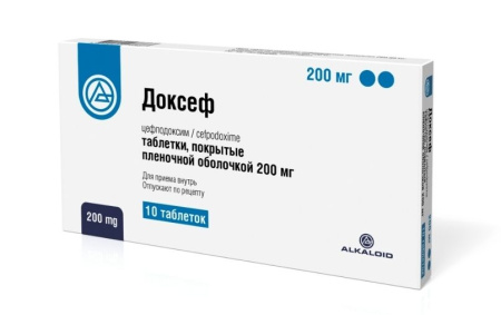 Доксеф таблетки, покрытые плёночной оболочкой 200мг №10 детальное фото в интернет-аптеке "Фармсервис"