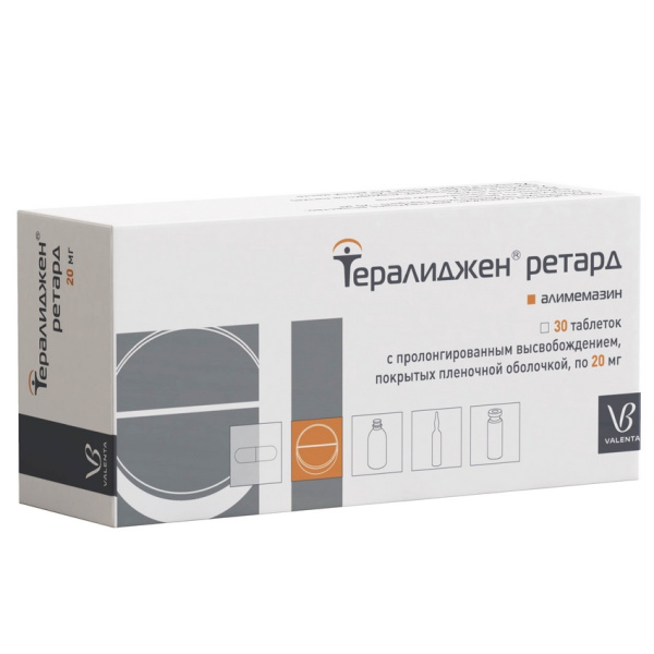 Тералиджен ретард таблетки с пролонгированным высвобождением, покрытые пленочной оболочкой 20мг №30 фото в интернет-аптеке "Фармсервис"