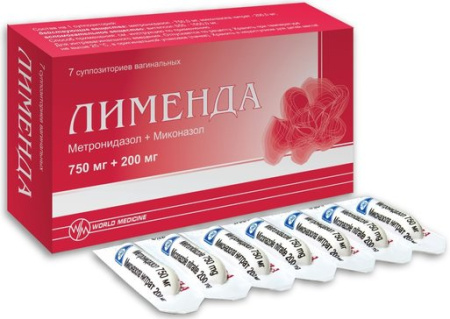 Лименда суппозитории вагинальные 750мг+200мг №7 детальное фото в интернет-аптеке "Фармсервис"