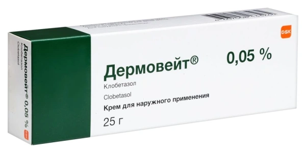 Дермовейт крем д/наружн. применения 0,05% 25г №1 фото в интернет-аптеке "Фармсервис" Дермовейт крем д/наружн. применения 0,05% 25г №1 фото в интернет-аптеке "Фармсервис"