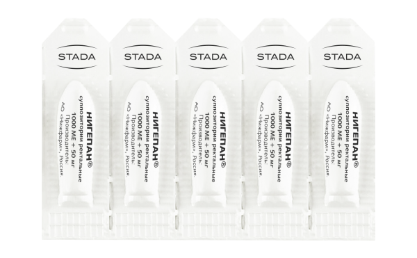 Нигепан суппозитории ректальные 50мг+1000МЕ №10 фото в интернет-аптеке "Фармсервис"