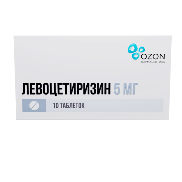 Левоцетиризин таблетки, покрытые плёночной оболочкой 5мг №10 фото в интернет-аптеке "Фармсервис"