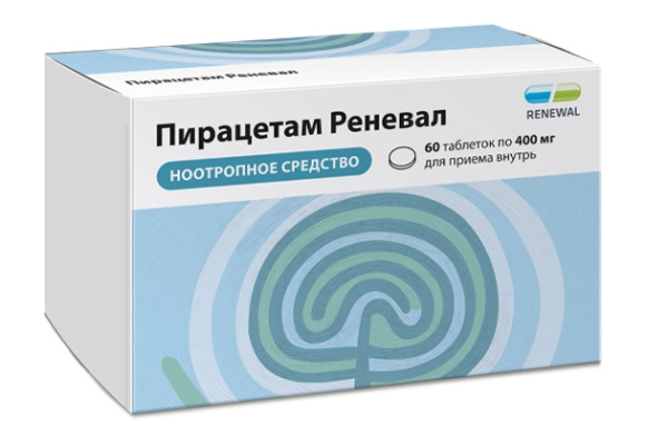 Пирацетам Реневал таблетки, покрытые плёночной оболочкой 400мг №60 фото в интернет-аптеке "Фармсервис"