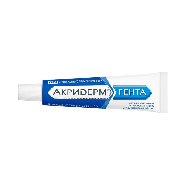Акридерм ГЕНТА крем для наружного применения 0.05%+0.1% x 15г №1 фото в интернет-аптеке "Фармсервис"