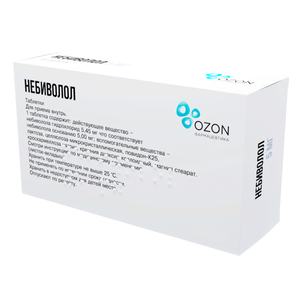 Небиволол таблетки 5мг №56 фото в интернет-аптеке "Фармсервис"