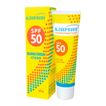 Клирвин крем для тела солнцезащитный SPF-50 60г детальное фото в интернет-аптеке "Фармсервис"