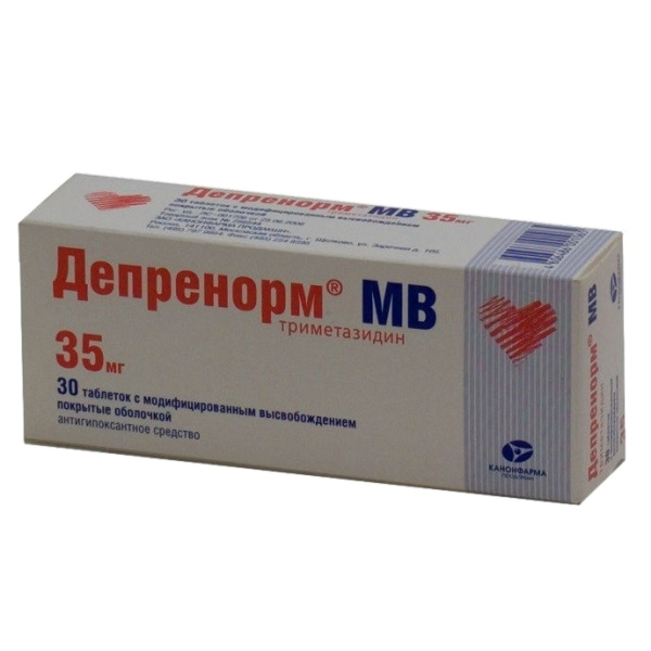 Депренорм МВ таблетки с пролонгированным высвобождением, покрытые пленочной оболочкой 35мг №30 фото в интернет-аптеке "Фармсервис" Депренорм МВ таблетки с пролонгированным высвобождением, покрытые пленочной оболочкой 35мг №30 фото в интернет-аптеке "Фармсервис"
