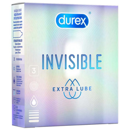 Презерватив DUREX Invisible Extra Lube №3 детальное фото в интернет-аптеке "Фармсервис"