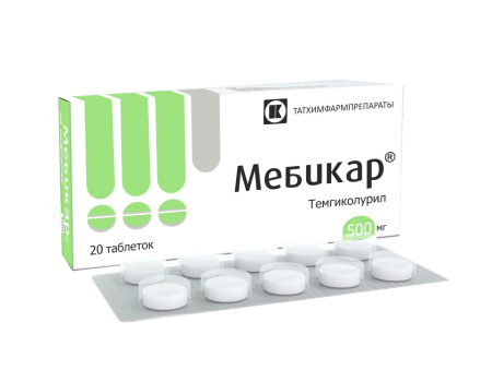 Мебикар таблетки 500мг №20 детальное фото в интернет-аптеке "Фармсервис"
