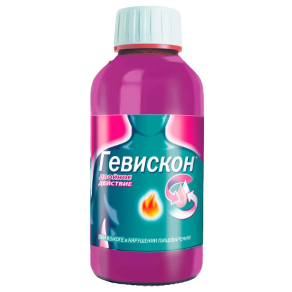 Гевискон Двойное Действие суспензия для приема внутрь, [мятная] 325мг/10мл+500мг/10мл+213мг/10мл x 300мл №1 фото в интернет-аптеке "Фармсервис"