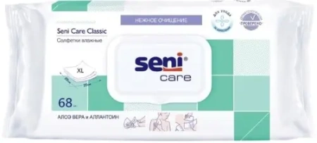 Салфетки SENI CARE Classic влажные с Алоэ Вера и Аллантоином №68 детальное фото в интернет-аптеке "Фармсервис"