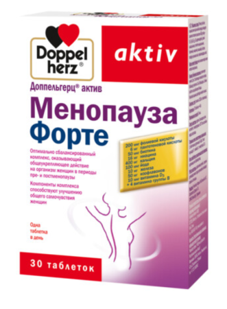 Доппельгерц Актив Менопауза Форте таблетки №30 детальное фото в интернет-аптеке "Фармсервис"