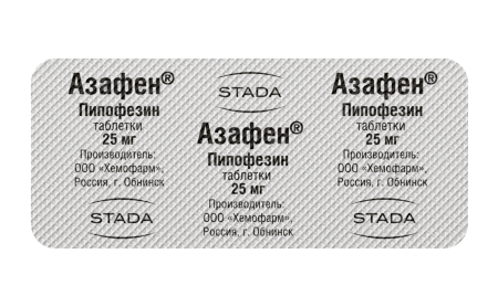 Азафен таблетки 25мг №50 детальное фото в интернет-аптеке "Фармсервис"