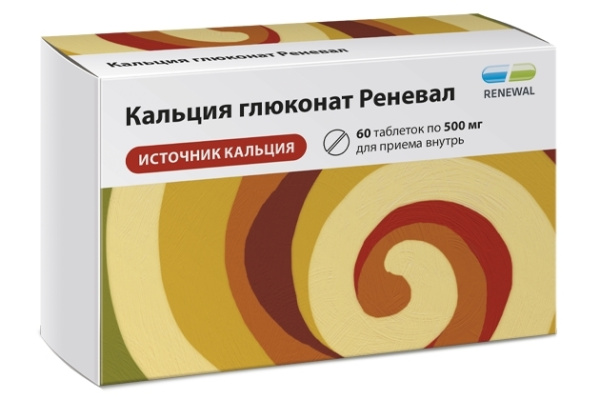 Кальция глюконат Реневал таблетки 500мг №60 фото в интернет-аптеке "Фармсервис"