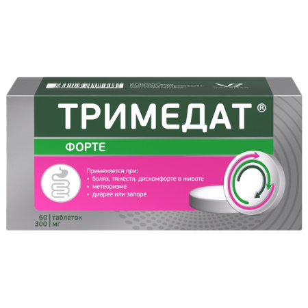 Тримедат форте таблетки с пролонгированным высвобождением, покрытые пленочной оболочкой 300мг №60 детальное фото в интернет-аптеке "Фармсервис"