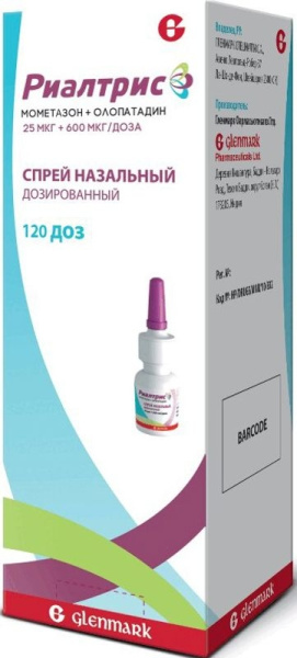 Риалтрис спрей назальный дозированный 25мкг/доза+600мкг/доза x 120доза №1 фото в интернет-аптеке "Фармсервис"