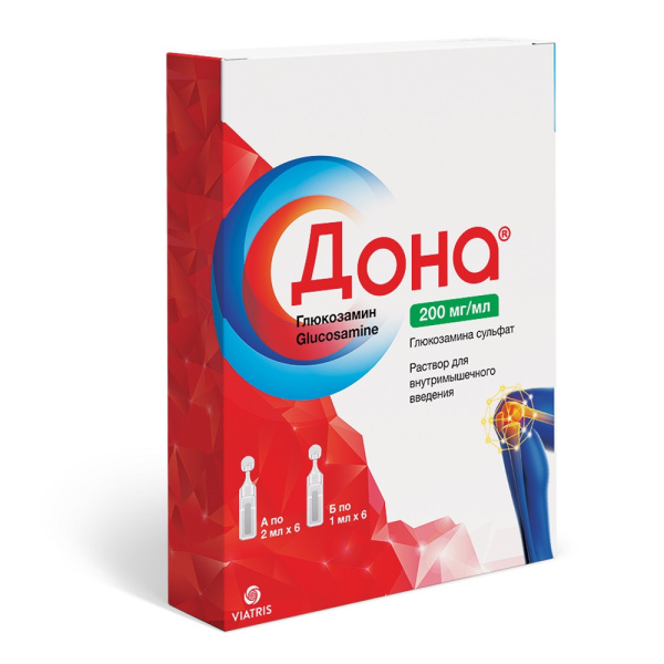 Дона раствор для внутримышечного введения 200мг/мл x 2мл №6 фото в интернет-аптеке "Фармсервис"